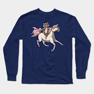 Cool cat on a unicorn everything is possible riding on a unicorn Long Sleeve T-Shirt